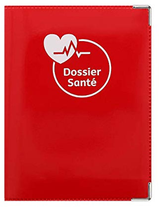 Color pop® Etui santé (Rouge) - Fabrication française - Ordonnances/Carte vitale/Carte mutuelle/Feuilles maladie - 15,8 x 11,7 x 0,4 cm