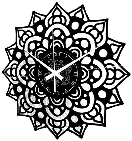 Instant Karma Clocks | Wanduhr Mandala Design | Boho Deko Uhr mit Ornamenten | Spirituelle Wandkunst | Yoga Geschenkidee