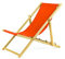 Liegestuhl klappbar aus Holz - 4er Set orange Leichte Klappliege - Faltbare & verstellbare Sonnenliege für Garten, Strand & Balkon - Gartenliege mit Atmungsaktiv Stoffbezug - Mischgewebe