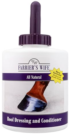 Farrier’s Wife Hoof Dressing & Conditioner for Horses – 30 oz Bottle with Brush | Seals in Moisture for Strong, Crack-Resistant Hooves | Petroleum-Free Horse Hoof Care