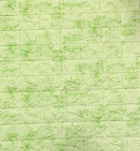 3D Tapete Wandpaneele Selbstklebend Ziegelstein Wasserdicht Wandaufkleber Tapete Wandpaneele selbstklebend Moderne Wandverkleidung in Steinoptik leichte Montage (10 Stück, Grün Marmor)