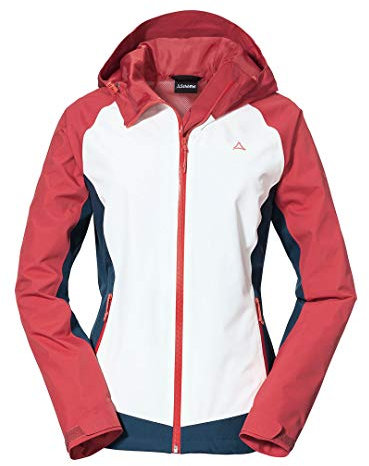 Schöffel Damen Jacket Wamberg L, winddichte, atmungsaktive Regenjacke, komfortable Outdoor Jacke, Wanderjacke mit verstellbarer Kapuze, chrysanthemum, 40