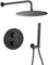 VALAZ Doccia Incasso Nero Opaco | Miscelatore Incasso Doccia Termostatico Spruzzatore Effetto Pioggia | Installazione a Parete Facile | Inossidabile, Quadrata, Spruzzatore 20 cm, Serie Jucar