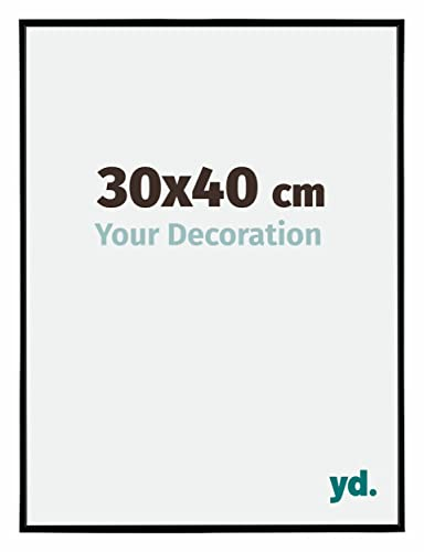 Your Decoration - Cadre photo 30x40 cm - Noir Mat - Cadre Photo en Plastique Avec Verre acrylique - Anti-Reflet - Cadre 30x40 - Evry