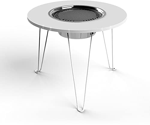 Parrilla para barbacoa Asador portátil de acero inoxidable Barbacoa Barbacoa de barbacoa Grill con mesa de barbacoa plegable Mesa redonda multifuncional Barbacoa Conjunto de mesa plegable para camping