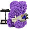 regali per le donne, orsacchiotto di rose, grazioso orsacchiotto di fiori, San Valentino, festa della mamma, regalo di compleanno, addio al nubilato, con confezione regalo trasparente (viola)