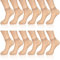 Geyoga 12 Paires de Socquettes Transparentes Fines en Nylon (Couleur Nude, M)