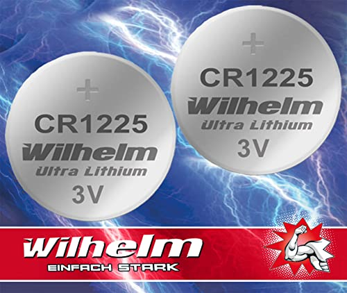 2 x CR1225 CR 1225 WILHELM Lithium Knopfzelle 3V 52 mAh ø12 x 2,5 mm Batterie DL1225