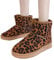 Osheoiso Stivali Donna Ragazza Vintage Peluche Stivaletti Leggeri Moda Stivali da Neve Foderato Caldo Scarpe da Inverno Casual Bassi Antiscivolo Trekking A Leopardo 40 EU