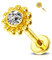 Jewseen 14K Solid Gold Sonnenblume Helix Piercing Gewindelose Flache Rückseite Ohrringe Knorpel Ohrringe Schmuck Tragus Piercing für Frauen Männer Gold Post