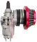 Viviance Carburatore Carb Carby + acciaio 44mm filtro aria + stack compatibile con 47cc 49cc Mini Moto Dirt Pocket Bike ATV Quad Go Kart Minimoto - Filtro rosso