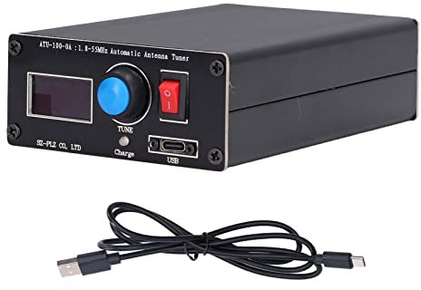 1.8-55Mhz Mini Automatic Antenna Tuner Ham Radio, Atu 100 Antenna Tuner 0.96 Display USB Charging Antenna Tuner Case