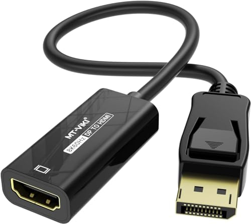 MT-VIKI 8K60Hz/4K120Hz DisplayPort auf HDMI Adapter, Unidirektionaler DisplayPort 1.4 zu HDMI 2.1 Adapter Vergoldeter Stecker Plug & Play Kompatibel für Desktop Laptop