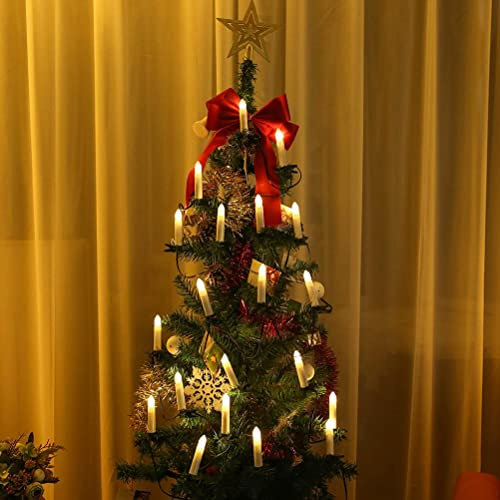 Ghzste LED Flameless Candle, 20 LED Hanging Lamp Christmas Candle String Lights with Tree Clips,Warm White 3D Flameless Candle for Xmas Holiday Party Decoration (Flameless Candle)