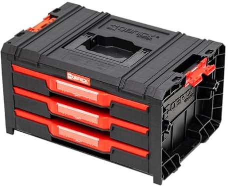 Qbrick Werkzeugschrank Schubladenschrank - 45 x 32 x 24,5 cm PRO Drawer 2 Modularer Werkzeugkasten mit 2 Schublade