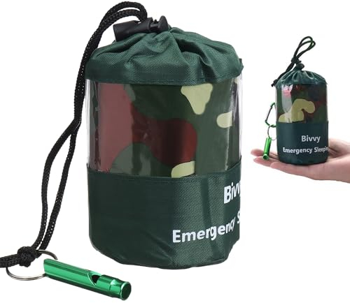 Notfall Schlafsack,Überleben Schlafsack, Survival Biwaksack Erste Hilfe Rettungsdecken Wasserdicht Notfalldecke Warm Tube Zelt Ultraleicht Hitzeabweisend Kälteschutz Rettungszelt für Outdoor (Grün)