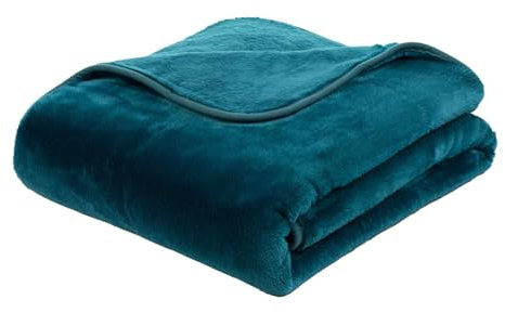 liebling Kuscheldecke Cashmere Feeling 130 x 170 cm, Petrol, Premium Sofa Decke, Dicke warme Wohndecke, 500 gr. / m²