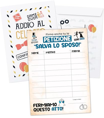 KAÏDENSÏ Addio al Celibato Gadget Sposo - Petizione Salva lo Sposo dalle Nozze - Team Groom Scherzo