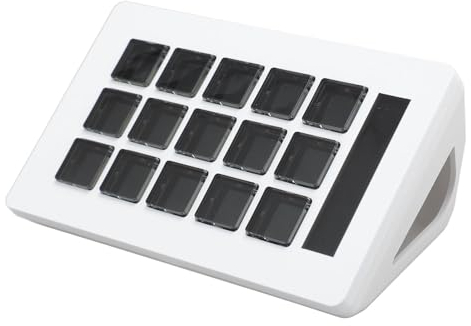 Goshyda Visuelle Tastatur für Professionelle Makrotastatur, Benutzerdefinierte LCD-Tastatur mit 15 Anpassbaren LCD-Tasten, für OBS für Twitch für YouTube für Twitter