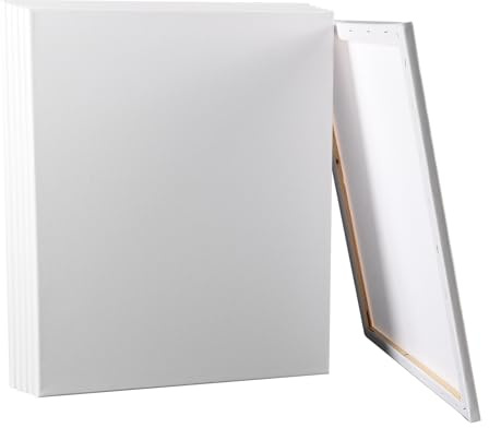Befun 6PCS Blank Canvas for Painting, 40CMx50CM Pre Stretched Canvas Board | Wooden Frame, Triple Primed, Acid Free, Medium Grain Professional for Acrylic and Oil Paint, Crafts Home Students Artist