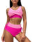 HIGOU Meerjungfrauenflosse Damen Swimming Suits Women Damen-Badeanzug mit Schnürung, sexy, hohe Taille, schnell trocknend, Bikini-Anzug Oberteile Damen Sommer GroßE GrößEn Tankini (Pink, M)
