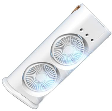 DSOUWEH Enfriador de Aire Potente con Tres velocidades de Viento para Opciones de enfriamiento Flexibles, Ventilador eléctrico Fuerte de Doble Cabezal con de Escritorio ABS