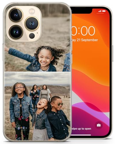 AIGAT Personalised Case for iPhone 5 / 5s / SE 2016 Flexible TPU Silicone Your Individual Design Cover with Custom Collage 2 Images Logo Photo & Text Names - Add Your Idea