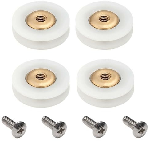 WANGZEYU Duschkabine Rollen 4 x Ersatz-Rollen/Läufer/Räder for Duschtüren, V-Rillen, 19 mm Durchmesser DuschtüRrollen