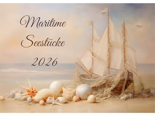 raxxa Premium-Monatskalender Maritime Seestücke 2026 - DIN-A3 quer