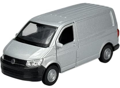 Welly Modell Auto Kompatibel mit VW Volkswagen T6 Silber Transporter Kasten Version T5 Ab 2. Facelift 2015 1/34-1/39 Metal Modell Auto Die Cast Neu im Kasten