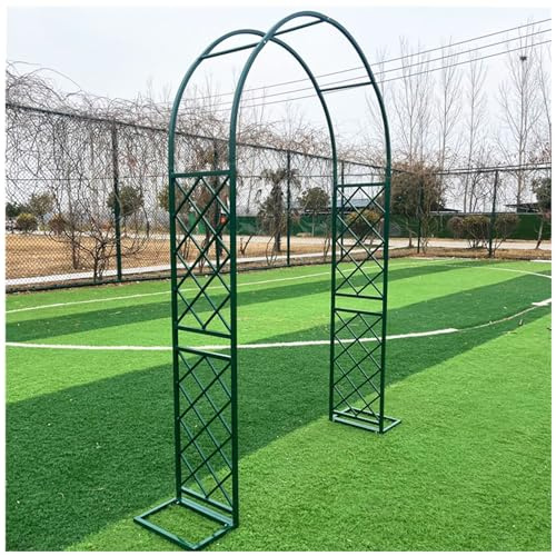 Sturdy Metal Garden Arch Arbor Trellis for Climbing Plants, Elegant Wedding Pergola & Rose Arbour, Outdoor Swing Stand - Green, 7.9'W x 7.5'H