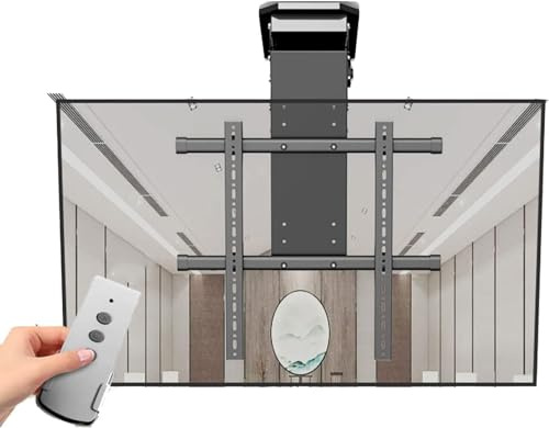 WQPMNYG Soporte de TV de Techo eléctrico para televisores de 50 a 90 Pulgadas, Ajustable, Oculto, abatible, Elevador de TV