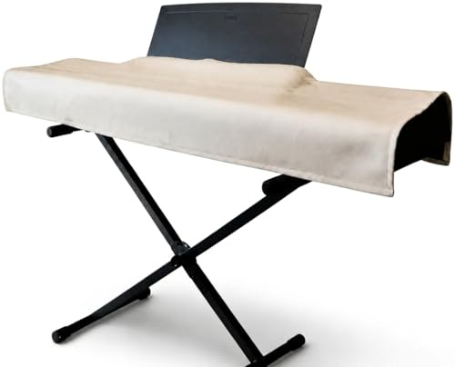 mifamire music 88 Keys Piano Keyboard Dust Cover PiuColour, Designed by Professional Pianist, Music Stand Compatible, Washable Digital Piano Cover, Blends with Your Room, Japan Design (Light Beige)