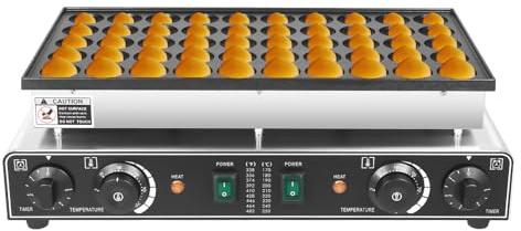 Waffle Pancake Machine 50 Holes Stainless Steel Non-stick Waffle Maker 1700W Mini Electric 1.77inch Donut Maker Machine Pancake Maker for Commercial Home Dessert Use