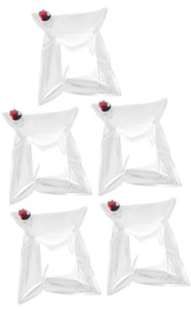 DECORNIJIA Reusable Wine Bags with Spout Multipack 5 Portable Beverage Juice Pouches Leakproof Wine Storage Containers for Camping Hiking Travel Outdoor Events