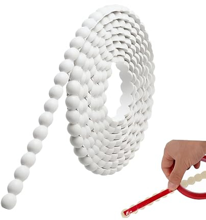 SINJAETRQ Decorative Bead Trim Wall Molding, Waterproof Peel and Stick PVC Trim – Flexible Self Adhesive Moulding for Kitchen Cabinets, Mirrors, Tile Edges & DIY Home Décor (White, 15mmx3m)
