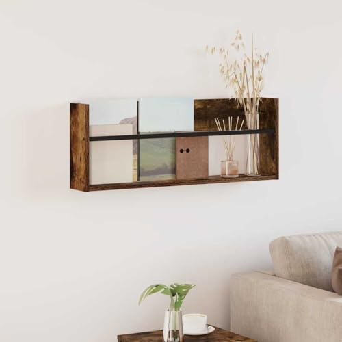 Générique Porte-Revues Mural en Bois d'Ingénierie 80x12x30 cm, Range-Revues Moderne Chêne Fumé, Étagère Murale pour Magazines, Livres et Papiers, Design Rectangulaire Contemporain