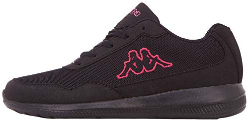 Kappa Damen Mädchen Sneaker Follow Black/pink, Schuhgröße:37 EU