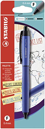 STABILO - Tintenroller mit Druckmechanik - PALETTE in blau - Strichbreite F (0