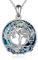 YAFEINI Baum des Lebens Halskette, 925 Sterling Silber Baum des Lebens Kristall Anhänger Schmuck Geschenke für Frauen