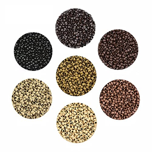 200 Stück Nanoringe 2,5 mm Haarverlängerung Ring Microring für Extensions (Dunkelbraun)