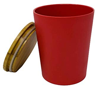 KeMar Kitchenware Tischabfalleimer mit Deckel, Kunststoff, Mülleimer, Abfalleimer, Kosmetikeimer (Rot, 1 L)