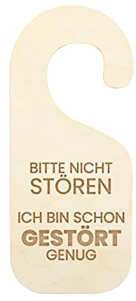 Türanhänger Türschild Holz Gravur Nicht Stören Familie Kinderzimmer WC Büro Lustig - Höhe: 18 cm, ca. 8 cm breit, Motiv wählen:Bitte nicht Stören-1, Material wählen:Birke Multiplex