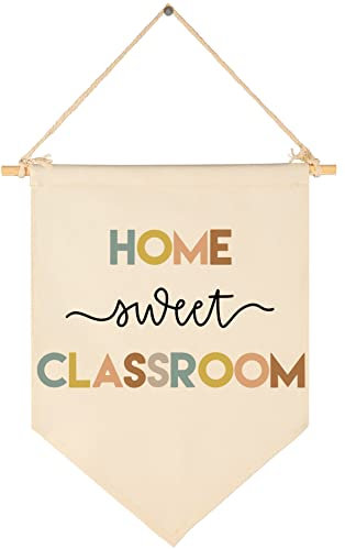 Home Sweet Classroom - Classroom Decor Inclusive Classroom Decor Willkommen Geschenk Lehrer Geschenk Leinwand Hängende Wimpel Flagge Banner Wandschild Dekor Geschenk Geburtstag Weihnachten Geschenk