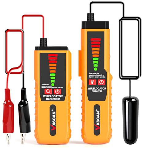 VXSCAN F04 - Localizzatore sotterraneo, kit generatore di toni e sonda con auricolare, localizzatore di cavi interrati per localizzare cavi rotture e cavi per recinzioni per cani