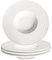 Creativity Home Ceramic Wide Rimmed Soup Plate, Soup Bowl 10.5 oz, Pasta Bowl Set of 4, White Shallow Bowl Plate with Rim, Best choice for high-end restaurants, hotels, and foodies,11 Inch
