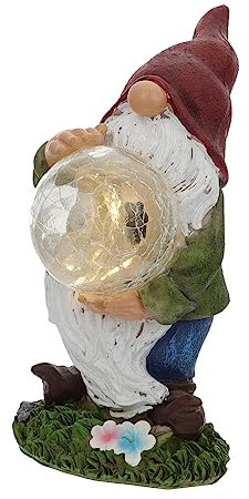 UKCOCO 1 Stück Gartenleuchte Zwerg Weihnachtsmannstatue Außerhalb Solarleuchten Solarleuchte Außensolarleuchten Outdoor LED Kobold Figur Laterne Landschaft Rasen Lampe Harz Lampe