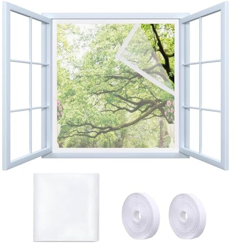 Mosquitera ajustable para ventana de 70 x 100 cm, con malla de fibra de vidrio de alta densidad, para mosquitos, moscas, arañas, corte a medida, fácil de instalar