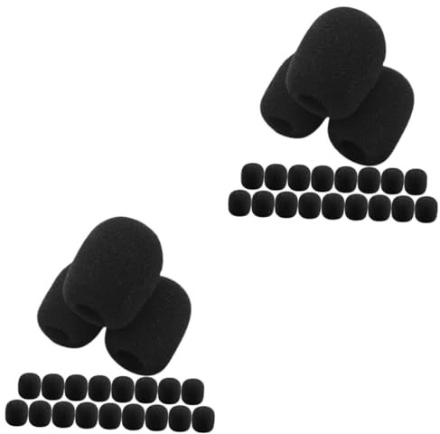 ibasenice 40pcs Lapel Microphone Windscreen Covers Soft Mic for Recording Conference Stage Use Headset Microphone Windscreens Windproof Spit Guards