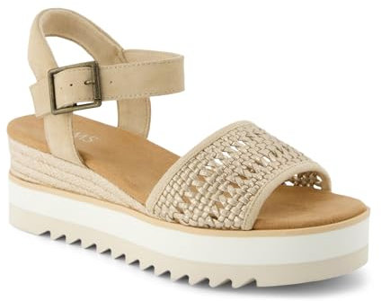 TOMS Women's Diana Sandal, Champagne Metallic Basket Weave/Suede, 6 UK
